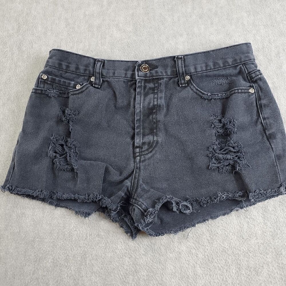 Forever 21 Shorts Womens 28 Black Distress Cut Off Denim
